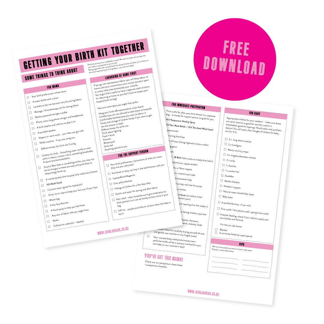 FREE - GETTING YOUR BIRTH KIT TOGETHER CHECKLIST - DOWNLOAD