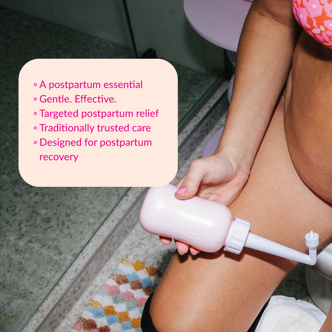 Witch Hazel and peri bottle for soothing perineal healing after childbirth